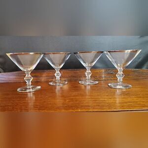 MCM 1960's era Brookmere Glastonbury Lotus Cocktail Sherbet Glasses 4.5" tall
